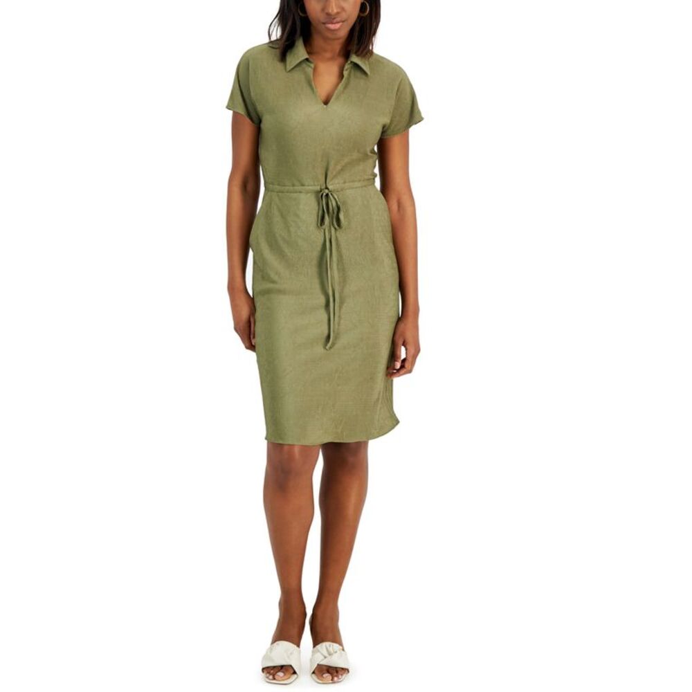 Alfani Textured Drawstring Dress